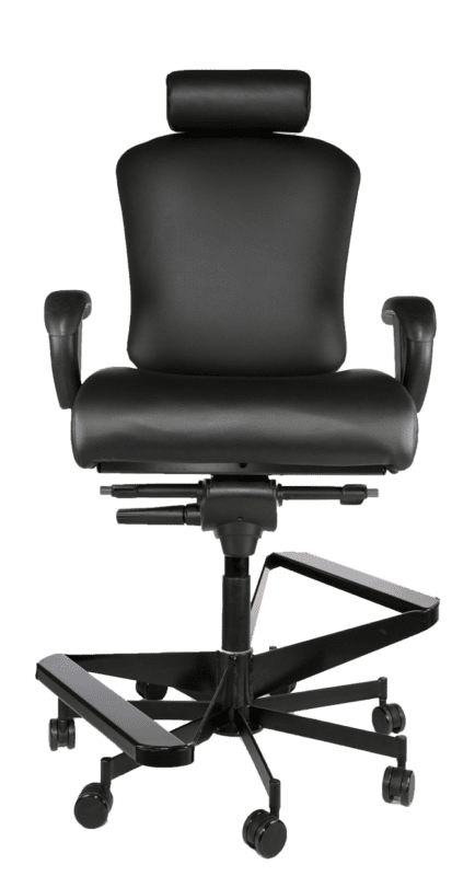 3150HR-2StepStool-BlackLeather-Quarter