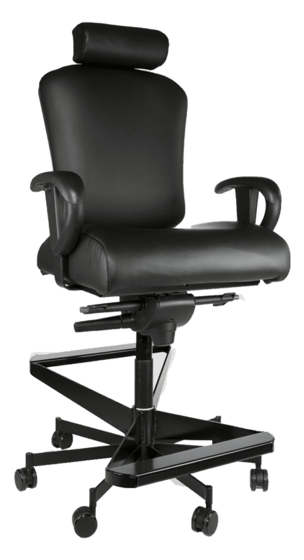 3150HR-2StepStool-BlackLeather-Quarter